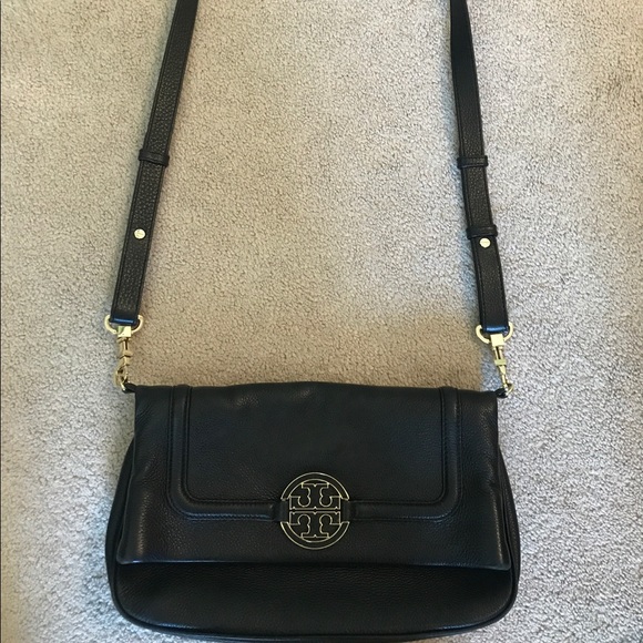 Tory Burch Bags Tory Burch Black Crossbody Bag Clutch Gold Logo